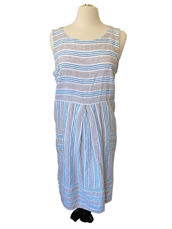 J. Jill Dresses & Skirts - J. Jill Love Linen Shift Dress Large Striped Sleeveless Pockets A-Line Summer